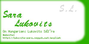 sara lukovits business card